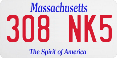 MA license plate 308NK5