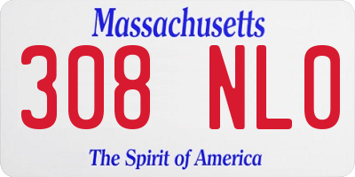 MA license plate 308NL0