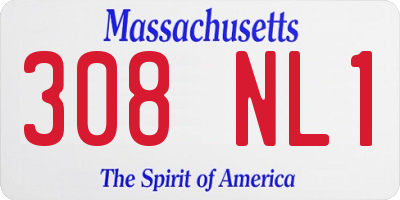 MA license plate 308NL1