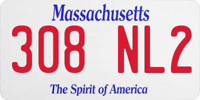 MA license plate 308NL2
