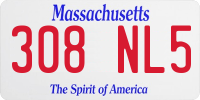 MA license plate 308NL5