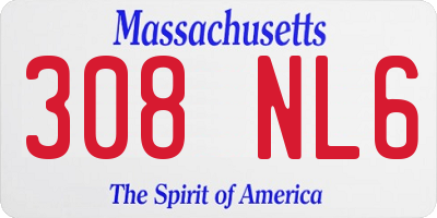 MA license plate 308NL6