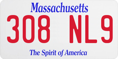 MA license plate 308NL9