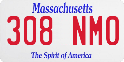 MA license plate 308NM0