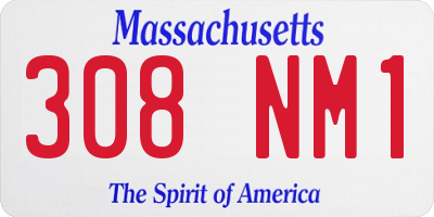 MA license plate 308NM1