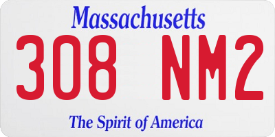 MA license plate 308NM2