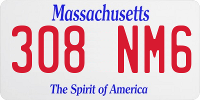 MA license plate 308NM6
