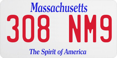 MA license plate 308NM9