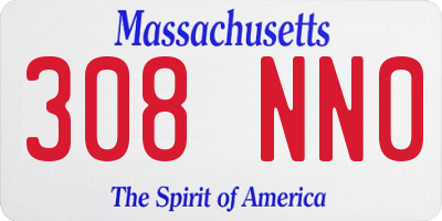 MA license plate 308NN0
