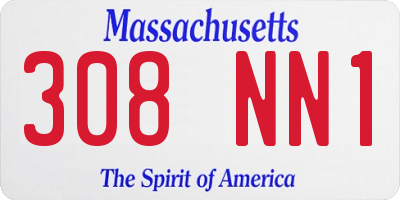MA license plate 308NN1