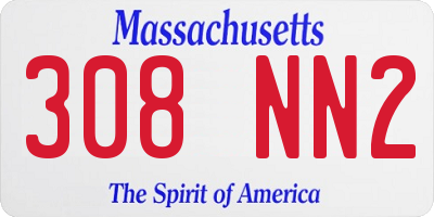 MA license plate 308NN2