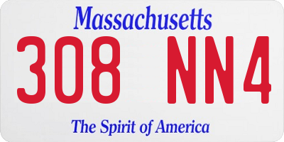 MA license plate 308NN4