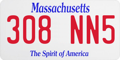 MA license plate 308NN5