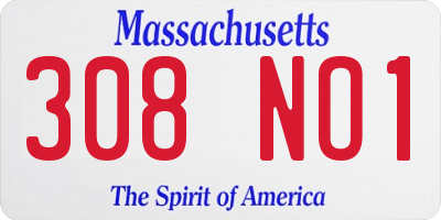 MA license plate 308NO1