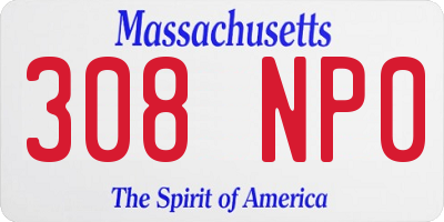 MA license plate 308NP0