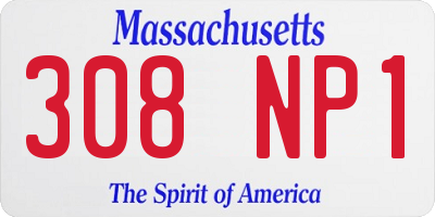 MA license plate 308NP1