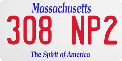 MA license plate 308NP2
