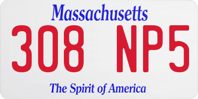 MA license plate 308NP5