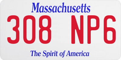 MA license plate 308NP6