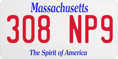 MA license plate 308NP9