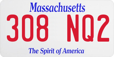 MA license plate 308NQ2