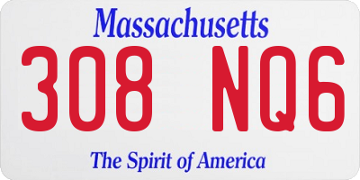 MA license plate 308NQ6