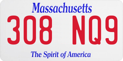 MA license plate 308NQ9
