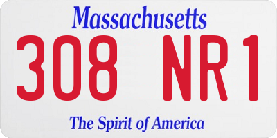 MA license plate 308NR1