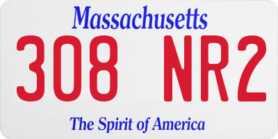 MA license plate 308NR2