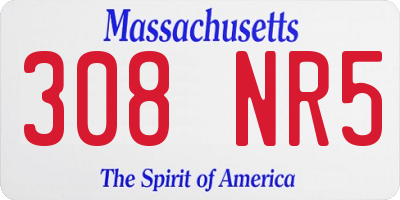 MA license plate 308NR5