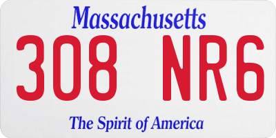 MA license plate 308NR6
