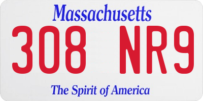 MA license plate 308NR9