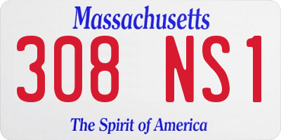 MA license plate 308NS1