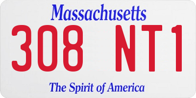 MA license plate 308NT1