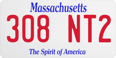 MA license plate 308NT2
