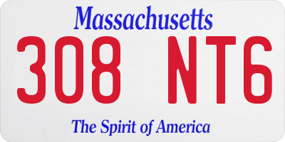 MA license plate 308NT6