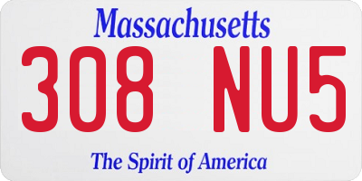 MA license plate 308NU5