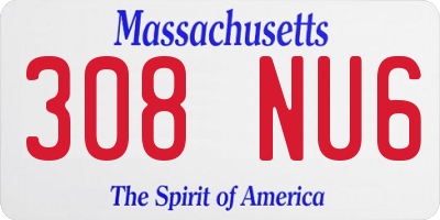 MA license plate 308NU6