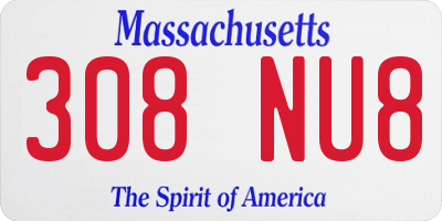 MA license plate 308NU8