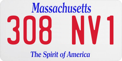 MA license plate 308NV1