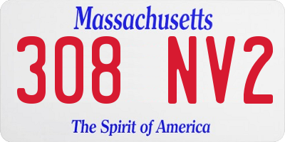 MA license plate 308NV2