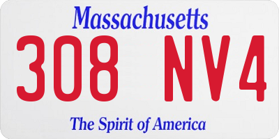 MA license plate 308NV4