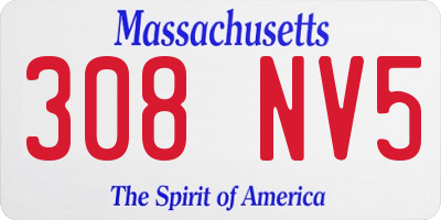 MA license plate 308NV5