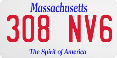 MA license plate 308NV6