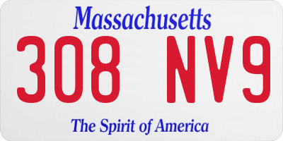 MA license plate 308NV9
