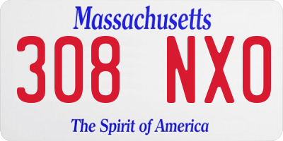 MA license plate 308NX0