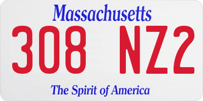 MA license plate 308NZ2