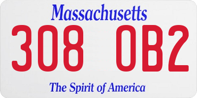 MA license plate 308OB2