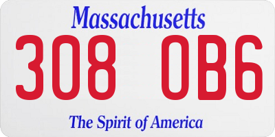 MA license plate 308OB6