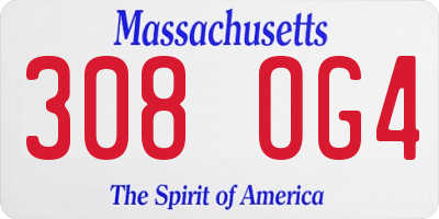MA license plate 308OG4